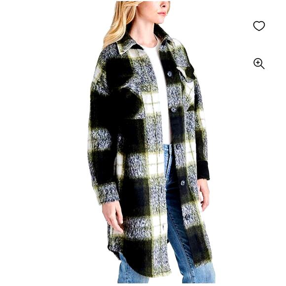 Steve Madden Women’s Wool Blend Long Gray Shacket Medium Nwt - Picture 2 of 7